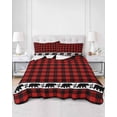 thumbnail image 3 of Red Black Plaid Twin Size Down Alternative Comforter, Lightweight Comforter Quilt Bedding Set with Pillow Shams Country Vintage Bear Buffalo Gingham All Seasons Bed Comforter Duvet Insert 68"x86", 3 of 7