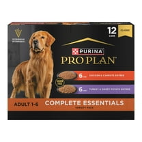 Purina Pro Plan Wet Grain Free Wet Dog Food Complete Essentials Variety Pack, Chicken and Carrots and Turkey and Sweet Potato Entrees, 13 oz Cans (12 Pack)