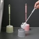 thumbnail image 1 of Juego de cepillos para inodoro | Limpiador de inodoro de plástico compacto, mango ergonómico antideslizante, depósito de drenaje extraíble, cerdas blandas de alta densidad | Gris, Rosa, Verde, 1 of 6