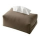 thumbnail image 2 of Funda de piel sintética para caja de pañuelos | Elegante organizador de papel de mesa para el hogar, la oficina y el coche | Blanco, gris o marrón, 2 of 6
