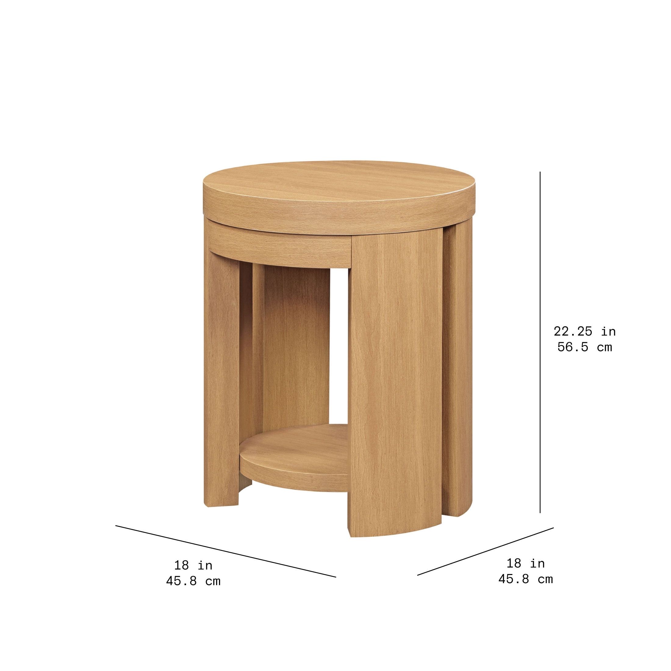 Beautiful Drew Side Table, Warm Honey finish