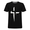 thumbnail image 5 of Afuyipoi Men's Fashionable T - shirt,Printed Round Neck Casual Short Sleeve Tees Black 3XL, 5 of 7