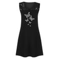 thumbnail image 4 of SMihono Robes d'Été Bohémiennes pour Femmes Grande Taille Mode Femmes Été Imprimé Décontracté Col en V Sans Manches Vacances Mini Robe en Dentelle, 4 of 5
