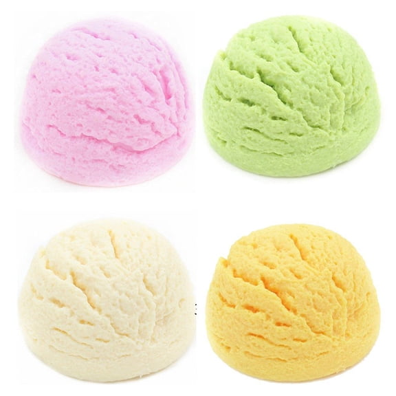Jiibva Simulation Ice Cream Ball 4PCS Realistic Artificial Dessert Model Fake Food Model Ornament for Home Shops Display Photo Props