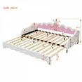 thumbnail image 6 of Modern Upholstered Princess Daybed with Extending and LED Lights, White, 6 of 27