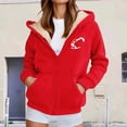 thumbnail image 2 of QHFBli Hoodies for Women Winter Fleece Sweatshirt - Full Zip Up Thick Sherpa Lined Hooded Jacket, 2 of 5
