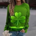 thumbnail image 2 of Staron Soldes de Liquidation T-Shirts de la Saint-Patrick pour Femmes Manches Longues Irlandaises Col Rond Coupe Ample T-shirt Décontracté, 2 of 5