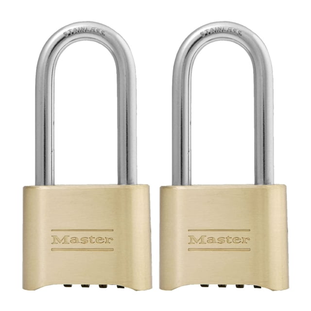 Cerradura de combinación Master Lock 175LHEC2 de latón, paquete de 2