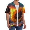 thumbnail image 2 of Goofa Sunset Coast Sunflower Printed Men's Casual Short-sleeved Shirt,Lightweight Breathable Button-down,Summer Casual men's top,Versatile Fashion shirt-Medium, 2 of 7