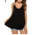 thumbnail image 3 of PULLIMORE Womens Flowy Summer Cami Tops V Neck Double Spaghetti Strap Tank Top Camisole Shirts (XL, Black), 3 of 8
