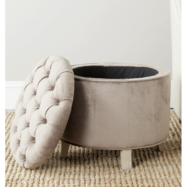 Safavieh Amelia Contemporary Glam Tufted Storage Ottoman
