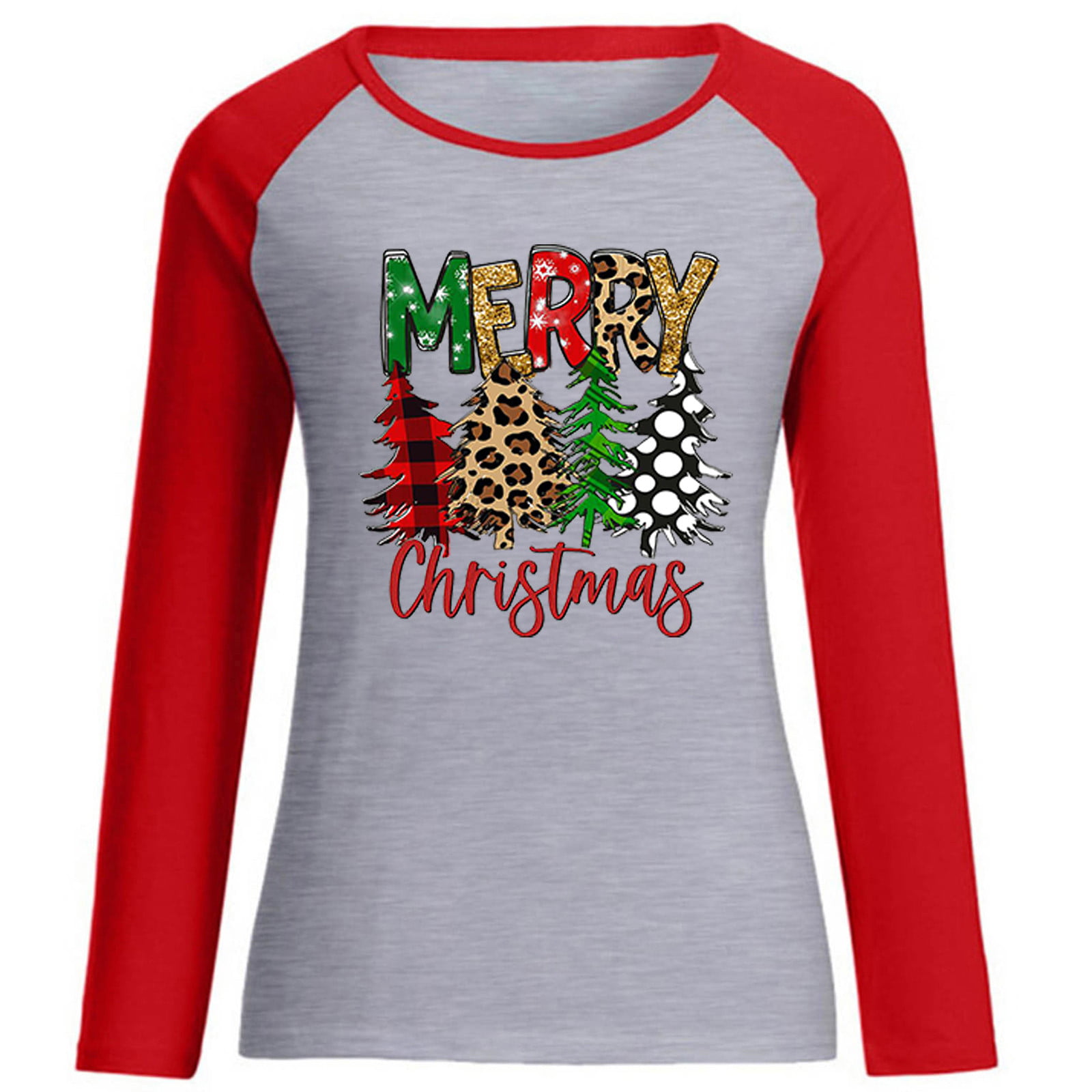 Aymnlox same day delivery items prime Elegant Christmas Holiday Tops for  Women Plus Size 2023 Long Sleeve Santa Graphic Tee Lightweight Crewneck