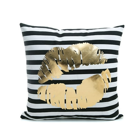 Living Room Throw Pillow Covers 2 Pack Gold Bronzing Pattern Printed Throw Pillow Covers Pillow Cases Cushion Cover Living Room Sofa Decorations ()