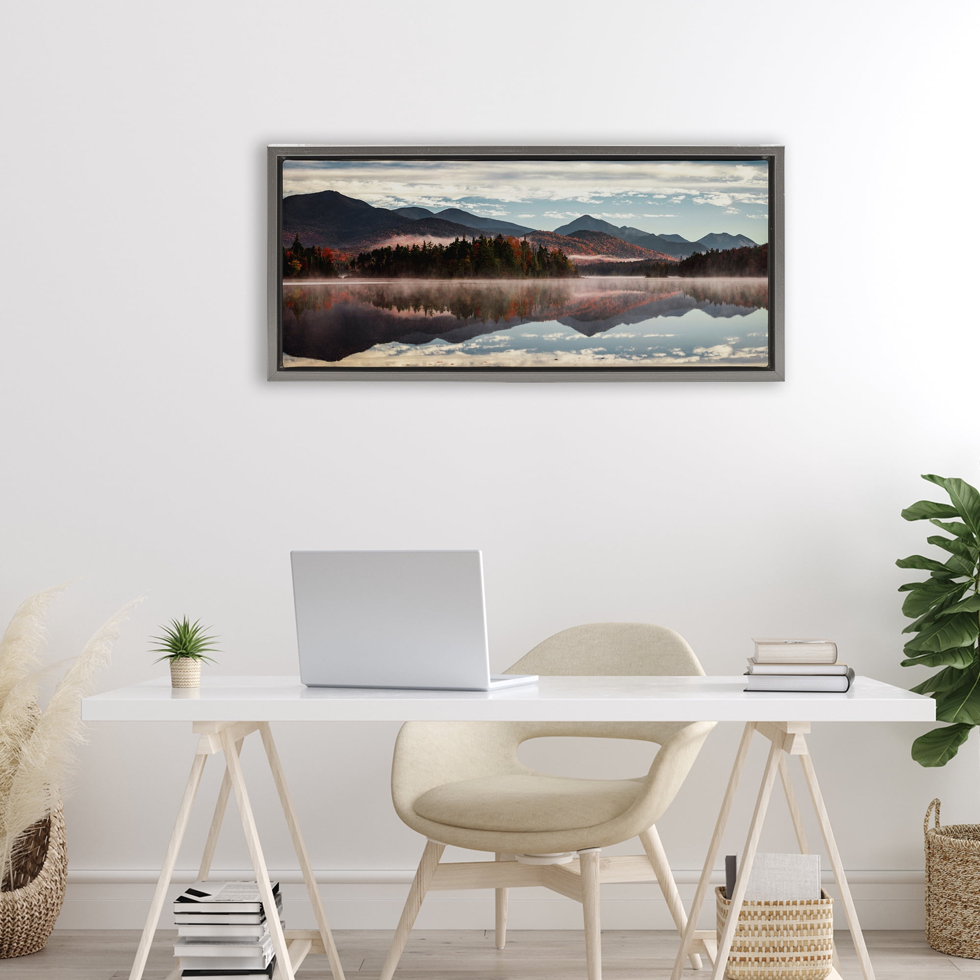 Stupell Industries Panoramic View From Boreas Ponds Gray Framed Floater Canvas Wall Art, design by Jonathan Zaharek