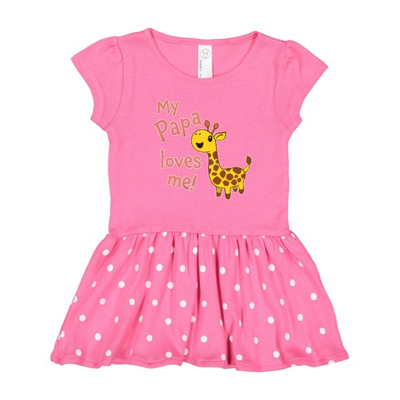 Inktastic My Papa Loves Me- Cute Giraffe Girls Toddler Dress