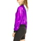 thumbnail image 4 of CHAQUETA BOMBER CORTA METÁLICA CON CUELLO ALTO PARA MUJERES INSPIRADA EN CHIC TALLA 2XL PÚRPURA OSCURO, 4 of 8