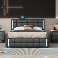 thumbnail image 1 of Platform Bed with LED Lights and USB Charging, Storage Bed with 4 Drawers, Black My Lux Decor Round, 1 of 8