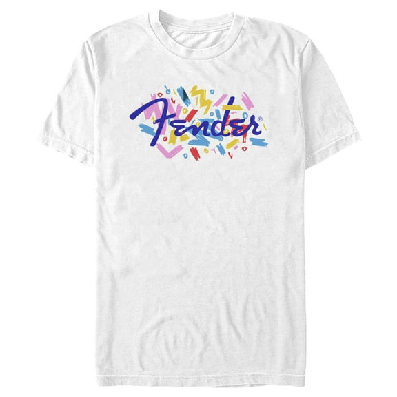 Men's Fender Retro Confetti Logo Graphic Tee White Small