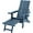 Navy Blue, variant on Poly Lumber Outdoor Adjustable Back Adirondack Chair with Ottoman Cup Holders and Cushion, Black
