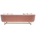 thumbnail image 4 of Diamond Sofa Sofa in Blush Pink Velvet w/ Contrasting Pillows & Gold Finished Metal Base, 4 of 13