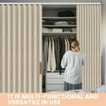 thumbnail image 6 of Accordion Folding Room Partition with Ceiling Track - Retractable Room Divider Curtain, Effortless Setup(Beige 100" W x 84" L-Pack of 1), 6 of 9