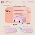 thumbnail image 5 of Farest XXL-Large Portable Hanging Travel Organizer, Packing Cube Organizer with 3 Shelves, Luggage Organizer with Zippered Compartment, Carry on Closet Packing Bag Storage for Suitcase, Pink, 5 of 6