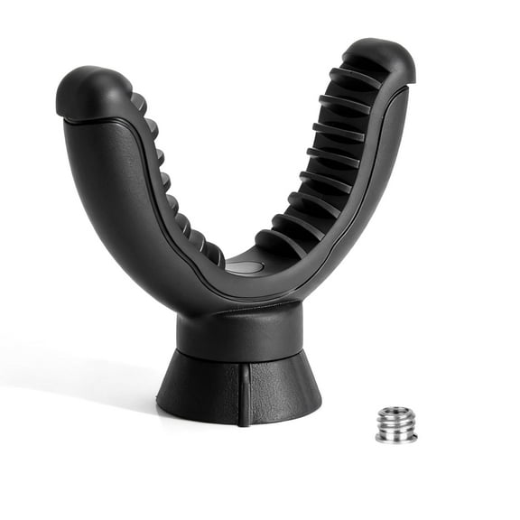 Fooletu U Yoke Rest Mount Attachment Removable 360° Rotate U Yoke Rest with 3/8" to 1/4" Screws Adapter Holder Rifle Shotgun Shooting Rest for Shooting Stick Tripod Stand