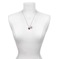thumbnail image 3 of Delight Jewelry Red & Green Heart with White Ruffles Silvertone Script Initial Disc - V - Charm Necklace, 20"+3", 3 of 4