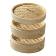 thumbnail image 4 of Cesta de vapor de bambú, vaporera de tela, vaporera de verduras para pollo Dimsum Bao Diámetro 27 cm 2 niveles, 4 of 8