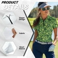 thumbnail image 5 of COEQINE Women 1/4 Zip Golf Shirts Soft Quick Dry Fit Short Sleeve Polo Shirts Good Luck Horseshoe Shamrock Print Workout Golf Tops Lightweight Sportswear for St. Patrick's Day, 2XL, 5 of 7