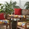 thumbnail image 3 of Greendale Home Fashions Aloha Red Floral 51 x 18 in. Outdoor Reversible Tufted Bench Cushion, 3 of 10