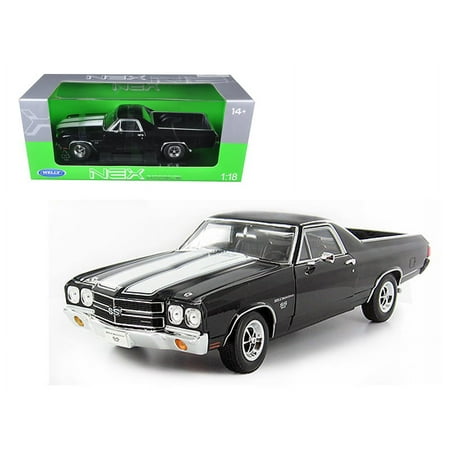 1970 Chevrolet El Camino SS Black 1/18 Diecast Car Model by Welly