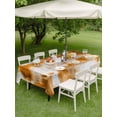 thumbnail image 4 of Outdoor Tablecloth with Umbrella Hole for Patio/Picnic/Party/Camping, Orange Grey Waterproof Table Cloth Rectangle Table Cover Washable, Vintage Minimalist Abstract Gradient Art (60"x 120"), 4 of 8