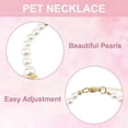 thumbnail image 4 of Pet pearl collar, 1 piece pearl crystal dog necklace with adjustable cat necklace collar, 4 of 5