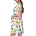 thumbnail image 2 of Vsdgher Dinosaure pour Femmes Été 2025 Robes Midi Décontractées Légères Manches Courtes Col Rond Robe de Plage, 2 of 6