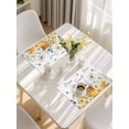 thumbnail image 5 of White Daisy Placemats Set of 6, Spring Floral Elegant Farmhouse Botanical Bees Placemats for Dining Table, Place Mats for Kitchen Tabletop, Waterproof Wipeable Dining Table Mats Set, 5 of 9
