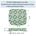 thumbnail image 2 of MAGPIE Indoor Outdoor 22" x 20"x 4" Chair Cushion Cover Replacement 2 Pack, NO Insert! Seat Cushion for Patio Garden Chair Sofa Bench Wicker(Green Medal), 2 of 6