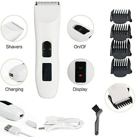 Zimtown Rechargeable Low Noise/Quiet Pet Grooming Clipper for Hair Cut for Small/Large Dogs, (Best Way To Cut Dogs Hair)