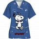 thumbnail image 4 of Ropa de mujer Estampado de dibujos animados de Snoopy Cuello en V Ropa de trabajo para mujer Tops Manga corta Con bolsillos Uniforme médico de enfermería, 4 of 5
