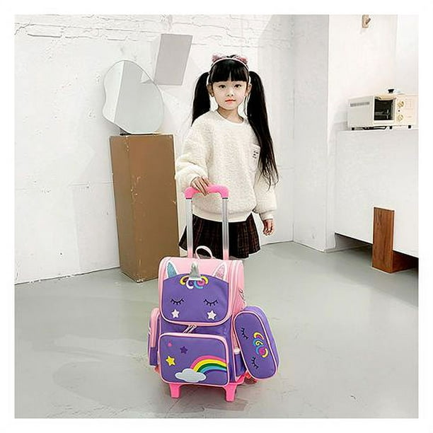 Mochila Escolar Unicornio Carro Estudiantes Escuela Primaria