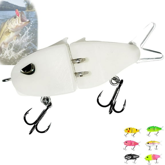 Rexs Glide Bait, Raptor Glide Bait with Freshwater Saltwater Multi Jointed Swimbait Wobbler, Wide S Motion Smooth Baits with Double Hook for Bass Pike Fishing