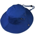 thumbnail image 7 of Wide Brim Hiking Fishing Safari Boonie Bucket Hats 100% Cotton UV Sun Protection For Men Women Outdoor Activities S/M Royal Blue, 7 of 7