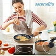 thumbnail image 3 of SereneLife Kitchenware Pots & Pans Basic Kitchen Cookware, Black Non-Stick Coating Inside, Heat Resistant Lacquer (6-Piece Set), One Size, Gold, 3 of 8