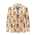 thumbnail image 4 of Yuyamidu Gingerbread Man Long Sleeve Golf Shirts for Woman Athletic Tennis Shirts Christmas Workout T-shirts Lightweight Pullover Golf Clothes Size XS, 4 of 8