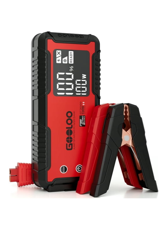 GOOLOO GT3000 Jump Starter 3000A Peak, 100W Fast Charging, 12V SuperSafe For Gas/Diesel