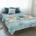 thumbnail image 4 of Beach Coastal Blue Blanket Soft Cozy Warm Throw Blanket for Couch, Plush Fuzzy Flannel Fleece Blankets for Sofa, Nautical Shell Starfish Coral Summer Bed Blankets Lightweight Gifts for Women, 30"x40", 4 of 9