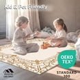 thumbnail image 4 of ODIKA 3'x5' Machine Washable Non-Slip Area Rug, Artisan Latticework with Baroque Leaf Filigree and Whispered Edges High Traffic Rug, Beige, 461194, 4 of 5