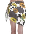 thumbnail image 2 of Disketp Black Cow Print Women Swimsuit Cover Up Short Chiffon Summer Beach Sarong Bikini Wrap Skirt Bathing Suit, 2 of 7