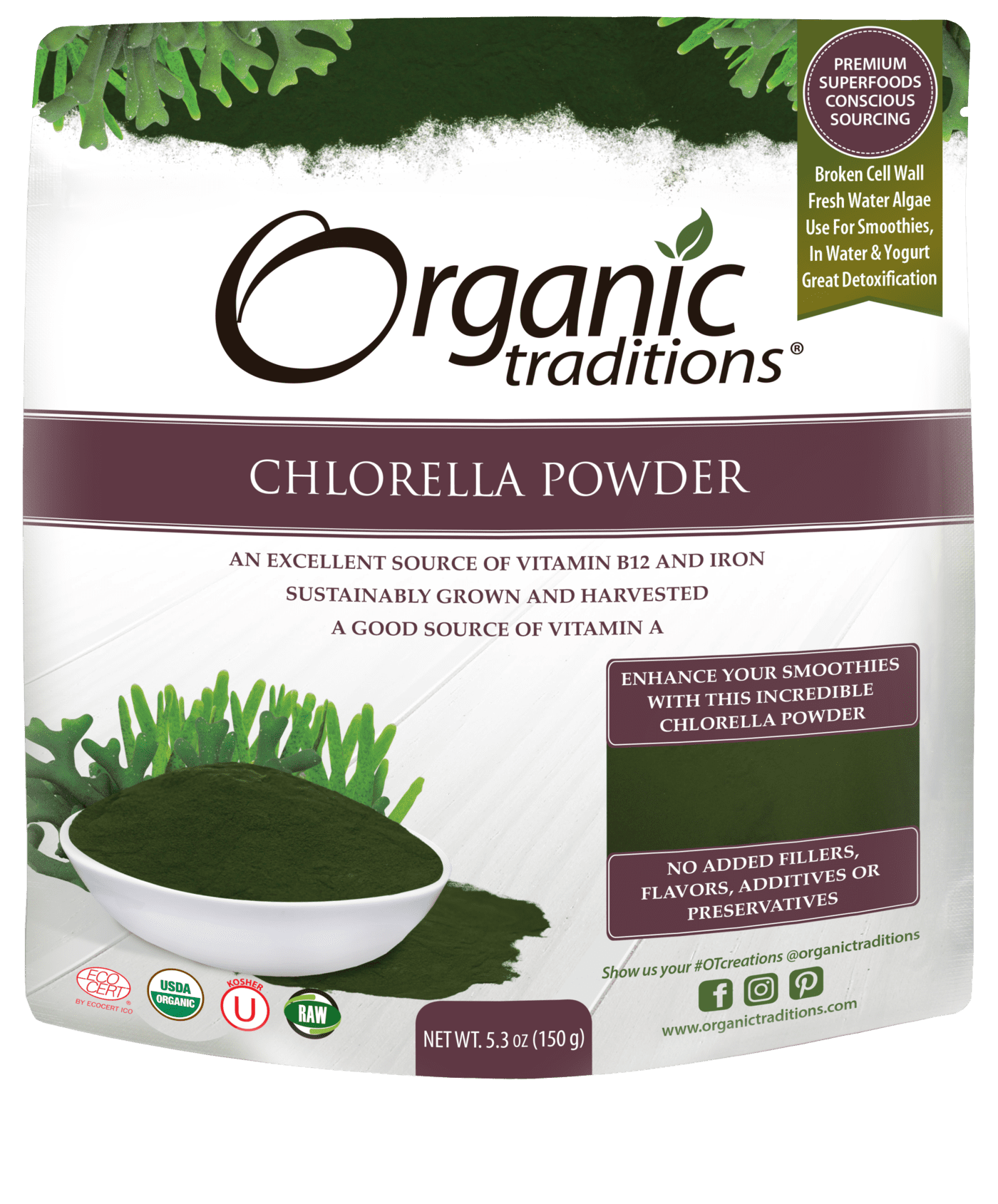 Organic Traditions, Chlorella Powder 5.3oz