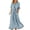 A-Light Blue274, variant on Puliio Womens Dresses Solid Color V Neck Twist Front With Piping Detail Casual Loose Fit Maxi Dress